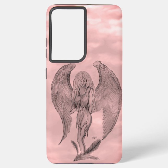 Funda Para Samsung Galaxy Ángel al estilo tatuaje (Reverso )