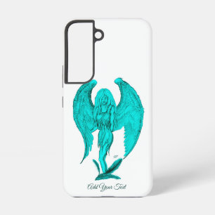 Funda Para Samsung Galaxy S22 Ángel, diseño negro y verde