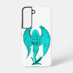 Funda Para Samsung Galaxy S22 Ángel, diseño negro y verde