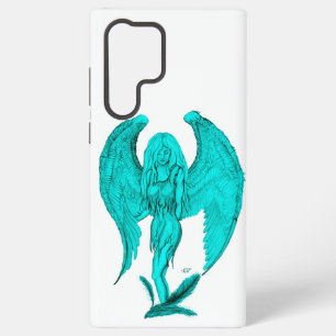 Funda Para Samsung Galaxy S22 Ultra Ángel, diseño negro y verde
