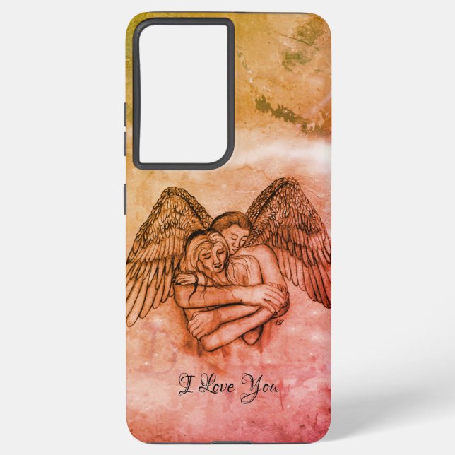 Funda Para Samsung Galaxy Angel Eros en el amor, te amo (Reverso )