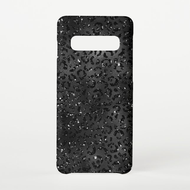 Funda Para Samsung Galaxy Animal de patrón de impresión de leopardo negro (Reverso)
