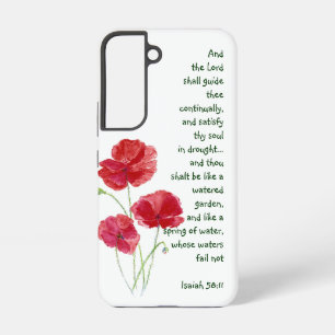 Funda Para Samsung Galaxy S22 Animar Escritura Isaías Jardín Flor de Amapola