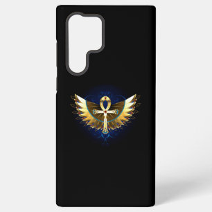 Funda Para Samsung Galaxy S22 Ultra Ankh de oro con alas