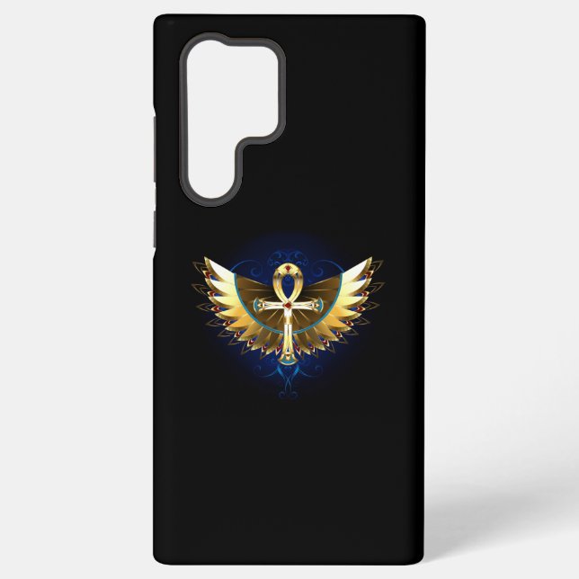 Funda Para Samsung Galaxy Ankh de oro con alas (Reverso )
