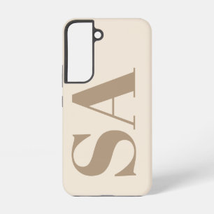 Funda Para Samsung Galaxy S22 Antiguo Blanco de moda con estuche de monograma Ca