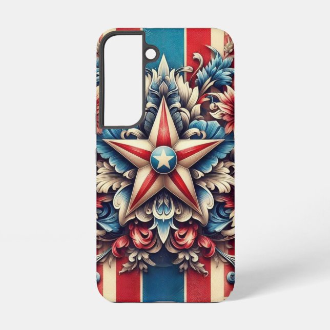 Funda Para Samsung Galaxy Antiguo/rústico EEUU/Patriótico (Reverso )