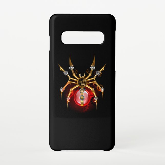 Funda Para Samsung Galaxy Araña de vapor sobre negro (Reverso)