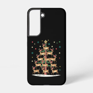 Funda Para Samsung Galaxy S22 Árbol de Navidad de Ciervo Divertido Día Festivo L