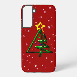 Funda Para Samsung Galaxy S22+ Árbol de Navidad de Cromo Tubular