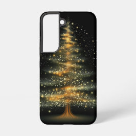 FUNDA PARA SAMSUNG GALAXY S22 ÁRBOL DE NAVIDAD DE FESTIVO NEGRO Y ORO