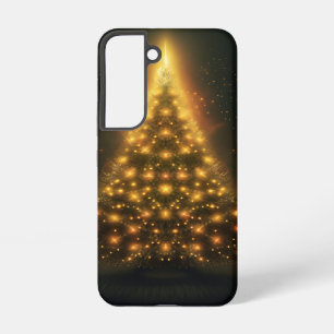 FUNDA PARA SAMSUNG GALAXY S22 ÁRBOL DE NAVIDAD DE FESTIVO NEGRO Y ORO
