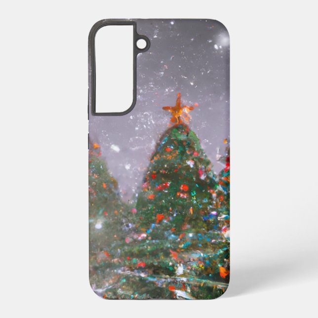 Funda Para Samsung Galaxy Árbol de Navidad/invierno (Reverso )