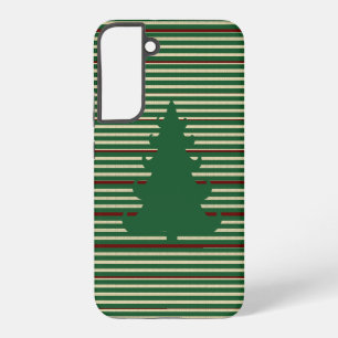Funda Para Samsung Galaxy S22+ Árbol de Navidad rayado