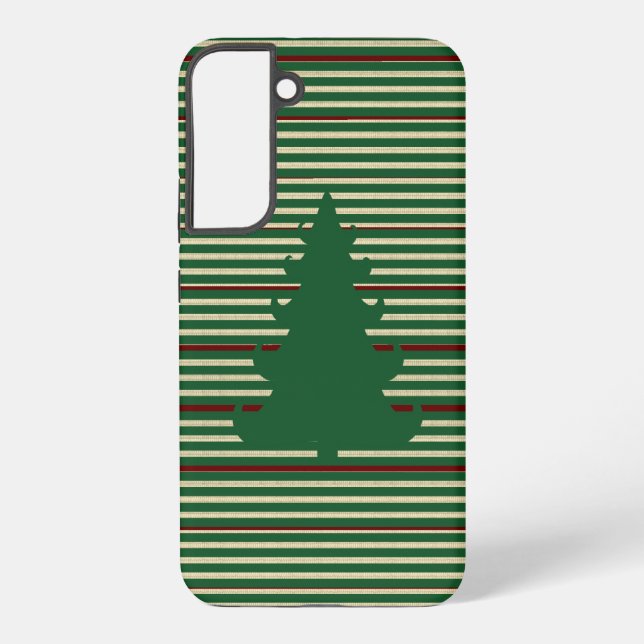 Funda Para Samsung Galaxy Árbol de Navidad rayado (Reverso )