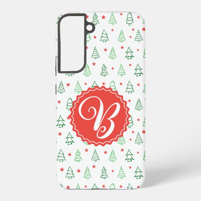 Funda Para Samsung Galaxy Árbol de Navidad rojo y verde (Reverso )