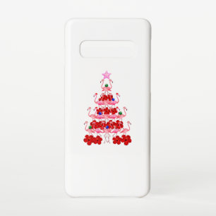 Funda Para Samsung Galaxy S10 Árbol de Navidad Rosa Flamingo