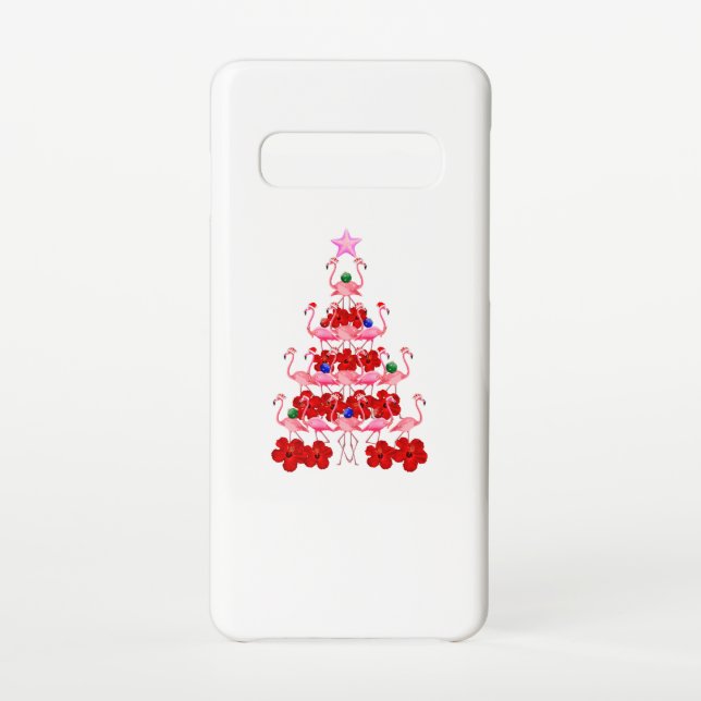 Funda Para Samsung Galaxy Árbol de Navidad Rosa Flamingo (Reverso)
