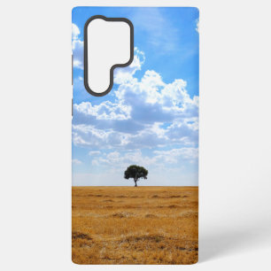 Funda Para Samsung Galaxy S22 Ultra Árbol en un campo de trigo cosechado