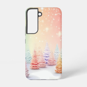 FUNDA PARA SAMSUNG GALAXY S22 ÁRBOLES DE NAVIDAD COLOR PASTEL