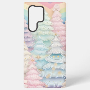 FUNDA PARA SAMSUNG GALAXY S22 ULTRA ÁRBOLES DE NAVIDAD DE COLORES PASTEL BONITOS
