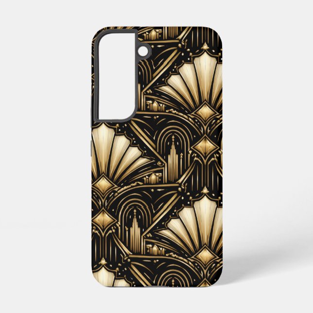 Funda Para Samsung Galaxy Architectural Art Deco | Black Gold Luxe -  (Reverso )