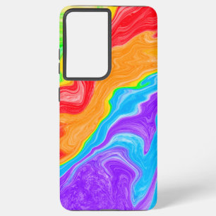 Funda Para Samsung Galaxy S21 Ultra Arco de arco iris Resumen de arte fluido
