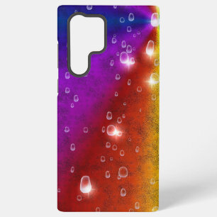 Funda Para Samsung Galaxy S22 Ultra Arcoiris en optik de cuero elefante, gotas de lluv