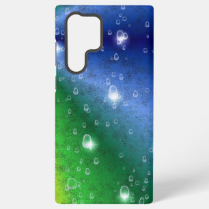Funda Para Samsung Galaxy S22 Ultra Arcoiris en optik de cuero elefante y gotas de llu