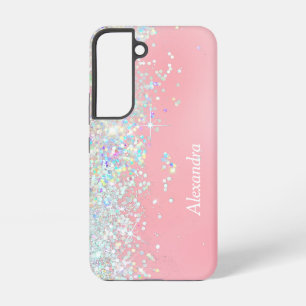 Funda Para Samsung Galaxy S22 Arcoíris Purpurina Confeti Estrella Rosa