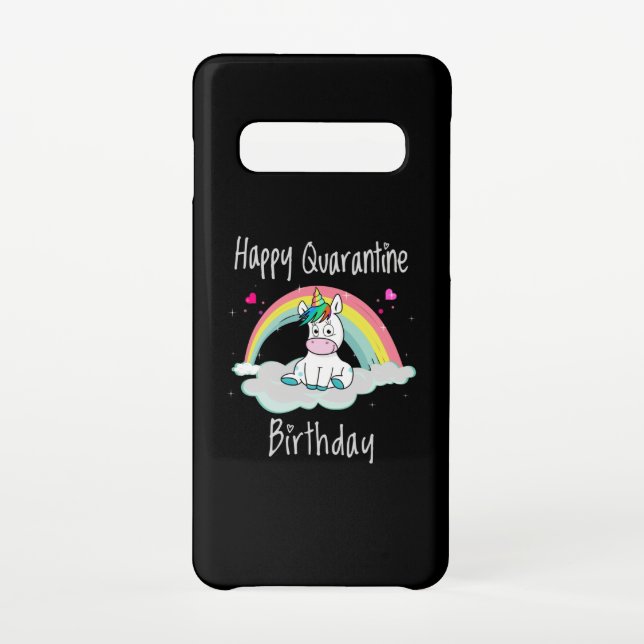Funda Para Samsung Galaxy Arcoiris unicornio de cumpleaños de cuarentena (Reverso)