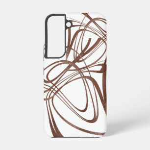 Funda Para Samsung Galaxy S22 Arte abstracto de línea marrón