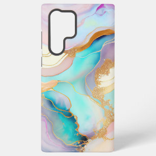 Funda Para Samsung Galaxy S22 Ultra Arte abstracto de tinta mármol con purpurina
