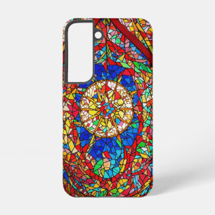 Funda Para Samsung Galaxy S22 Arte abstracto de vidrio manchado vibrante