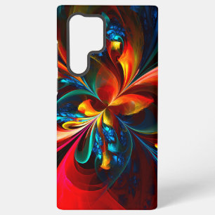 Funda Para Samsung Galaxy S22 Ultra Arte abstracto floral moderno patrón naranja azul 
