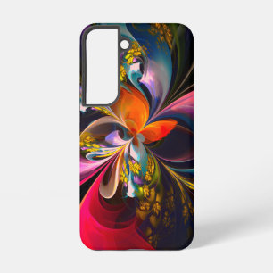 Funda Para Samsung Galaxy S22 Arte abstracto floral moderno patrón rojo azul #13