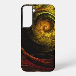 Funda Para Samsung Galaxy S22+ Arte abstracto floral rojo amanecer