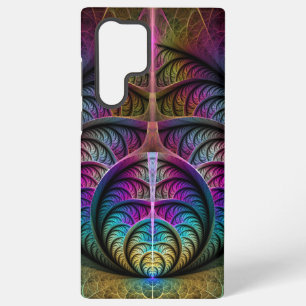 Funda Para Samsung Galaxy S22 Ultra Arte abstracto fractal colorido con patrón trippy