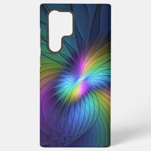 Funda Para Samsung Galaxy S22 Ultra Arte abstracto fractal moderno colorido con azul