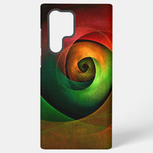 Funda Para Samsung Galaxy S22 Ultra Arte abstracto moderno floral rojo verde Patrón #2