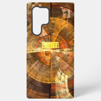 Funda Para Samsung Galaxy S22 Ultra Arte abstracto radial de integridad en tonos dorad