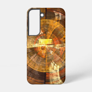 Funda Para Samsung Galaxy S22 Arte abstracto radial de integridad en tonos dorad