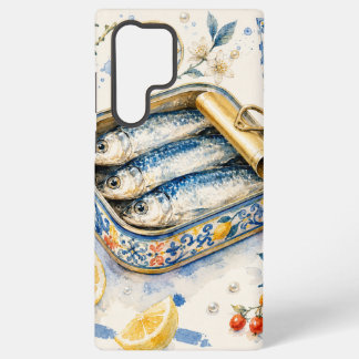 Funda Para Samsung Galaxy S22 Ultra Arte de Acuarela de Sardina Siciliana
