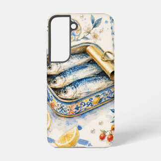 Funda Para Samsung Galaxy S22 Arte de Acuarela de Sardina Siciliana