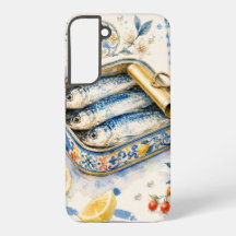 Arte de Acuarela de Sardina Siciliana