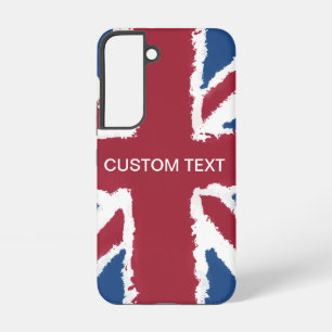 Funda Para Samsung Galaxy S22 Arte de bandera Union Jack con texto personalizado