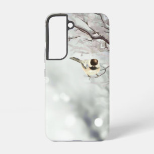 Funda Para Samsung Galaxy S22 Arte de bosque invernal de pájaro carbonero con ac