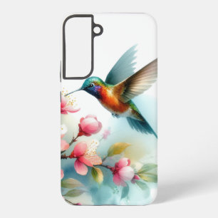Funda Para Samsung Galaxy S22+ Arte de colibrí floral/primavera