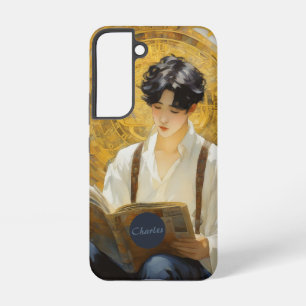 Funda Para Samsung Galaxy S22 Arte de estilo vintage romántico de niño leyendo
