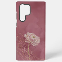 Arte de línea floral dorado rosa polvoriento elega